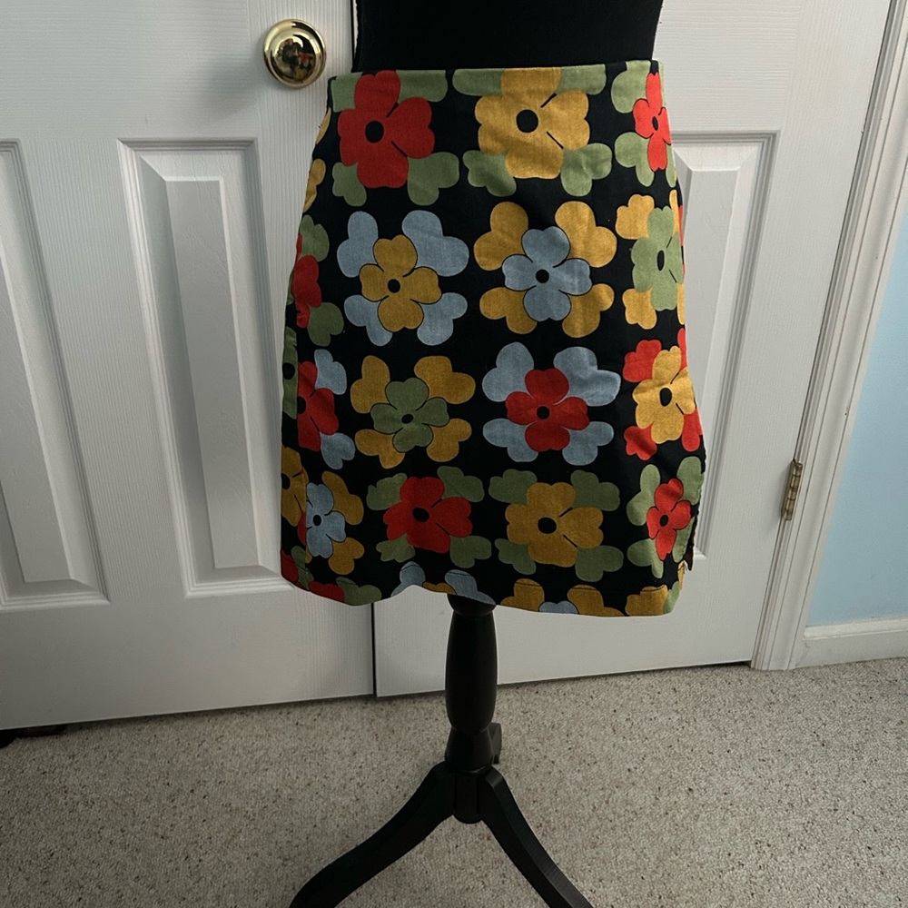 Urban Outfitters Floral Mini Skirt - Black, Red, Yellow, Blue